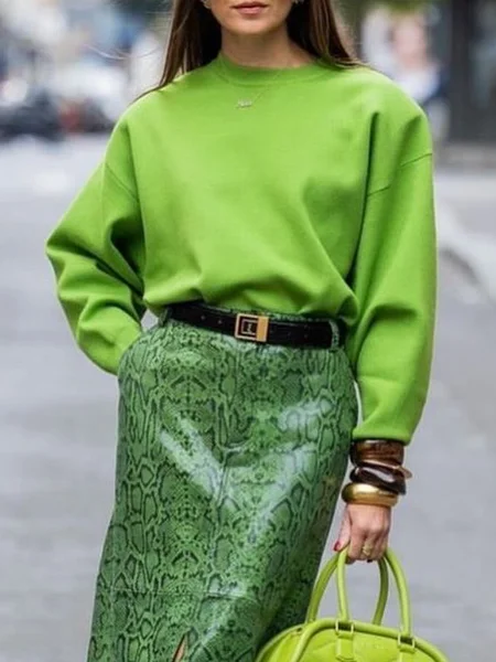 

Urban Plain Crew Neck Raglan Sleeves Sweatshirt, Green, Hoodies and Sweatshirts