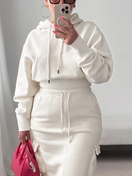 

Casual Plain Raglan Sleeve Hoodie, White, Hoodies and Sweatshirts