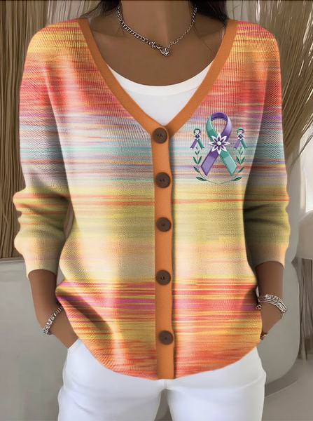 

Women Cotton Ombre Long Sleeve Comfy Casual Cardigan, Orange, Sweaters