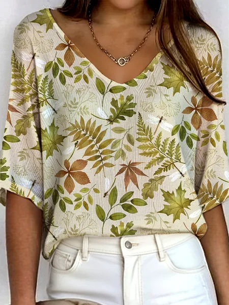 

Vintage Dragonfly V Neck Three Quarter Sleeve T-shirt, Green, T-shirts