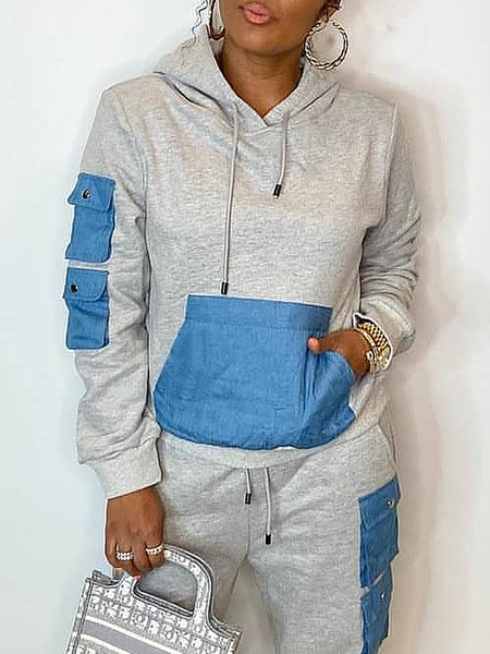 

Casual Color Block Hoodie Hoodie, Gray, Hoodies and Sweatshirts