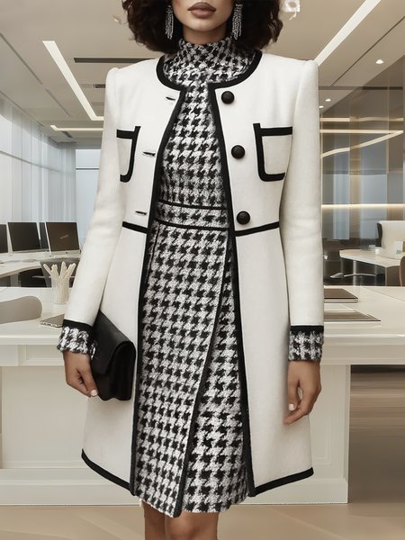 

Urban Color Block Faux Leather Coat, Black-white, Jackets