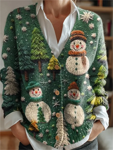 

Women Christmas Long Sleeve Comfy Vintage Cardigan, Color2, Cardigans