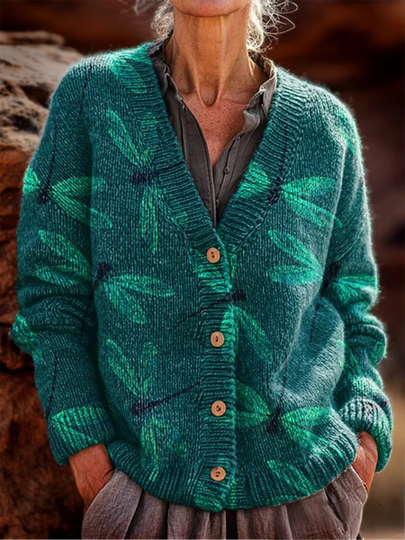 

Women Ethnic Geometry Long Sleeve Comfy Vintage Cardigan, Color2, Cardigans