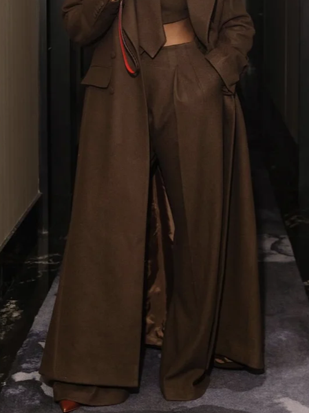 

Urban Plain Straight Pants, Brown, Pants