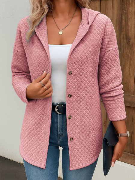 Casual Cotton Regular Fit Plain Jacket