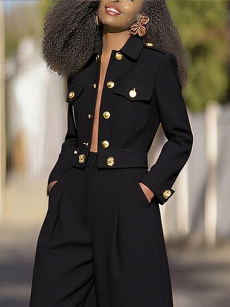 Urban Sleek Shawl Collar Buttoned Blazer