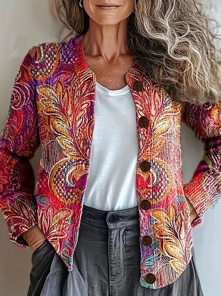 

Loose Knitted Casual Crew Neck Cardigan, Color3, Cardigans