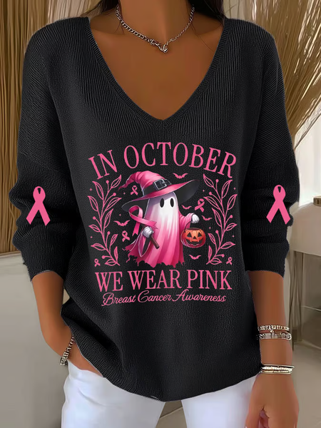 

Women Cotton Halloween Long Sleeve Comfy Casual Sweater, Black, Sweaters