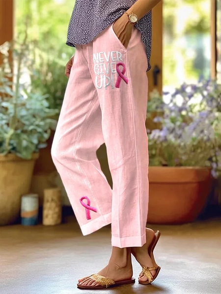 

Women Floral Long Pants Casual Spring/Fall Trousers, Pink, Pants