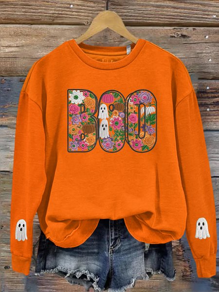 

Casual Crew Neck Animal Sweatshirt, Orange, Hoodies & Sweatshirts