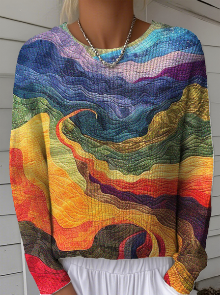 Women Ethnic Long Sleeve Comfy Vintage Sweater