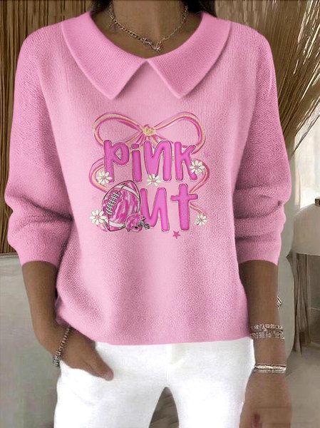 

Women Cotton Floral Long Sleeve Comfy Casual Sweater, Pink, Sweaters