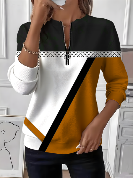 

Vintage Crew Neck Geometric Sweatshirt, Orange, Hoodies & Sweatshirts