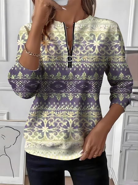 

Vintage Crew Neck Gradient Pattern Sweatshirt, Green, Hoodies & Sweatshirts