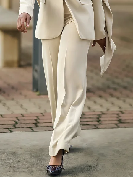 

Urban Plain Straight Pants, Apricot, Pants