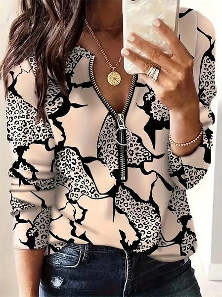 

Women Abstract Crew Neck Printing Casual Spring/Fall Long Sleeve Sweatshirt, Apricot, Sweatshirts & Hoodies