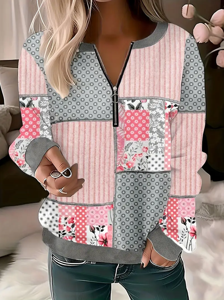 

Women Floral Crew Neck Printing Casual Spring/Fall Long Sleeve Sweatshirt, Pink, Sweatshirts & Hoodies