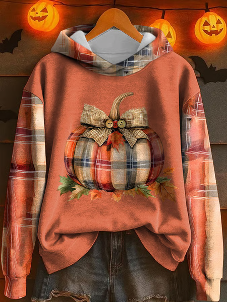 

Women Maple Leaf Spring/Fall Printing Long Sleeve Casual Daily Hoodie, Orange, Sweatshirts & Hoodies
