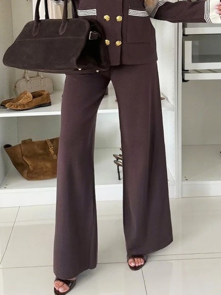 Urban Plain Fashion Sweater Straight Pants