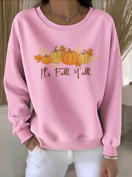 

Casual Crew Neck Floral Sweatshirt, Pink, Hoodies & Sweatshirts