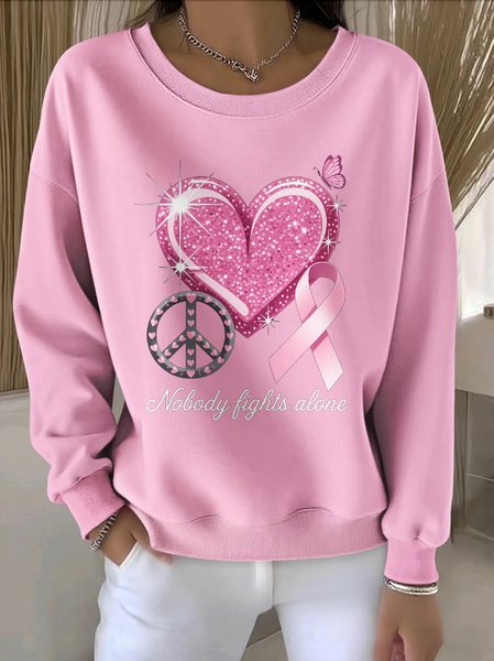 

Casual Crew Neck Floral Sweatshirt, Pink, Hoodies & Sweatshirts