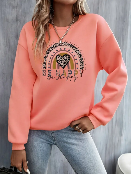 

Women Heart/Cordate Crew Neck Printing Casual Spring/Fall Long Sleeve Sweatshirt, Pink, Sweatshirts & Hoodies