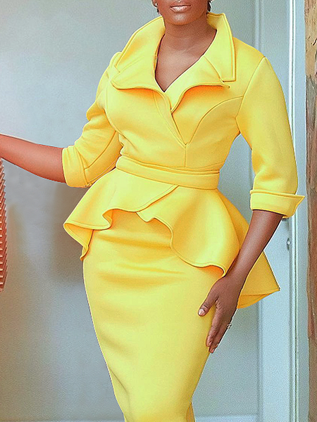 Elegant Plain Shawl Collar Blouse