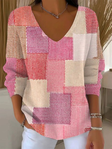 

Women Cotton Painting Long Sleeve Comfy Casual Sweater, Pink, Sweaters