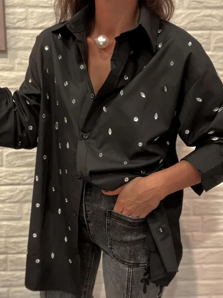 Casual 3D Printing Printing Shirt Collar Shirt