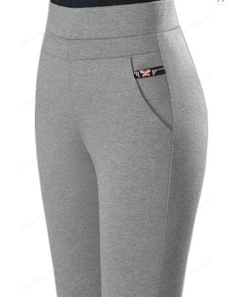 

Women Plain Casual All Season Long Leggings, Gray, Leggings