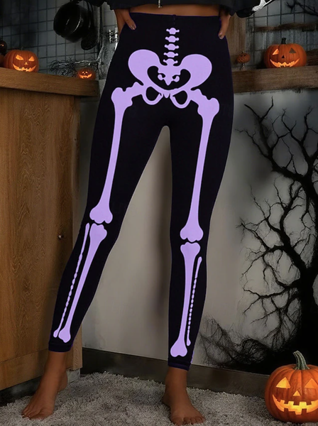 

Women Halloween Vintage All Season Long Leggings, Purple, Leggings