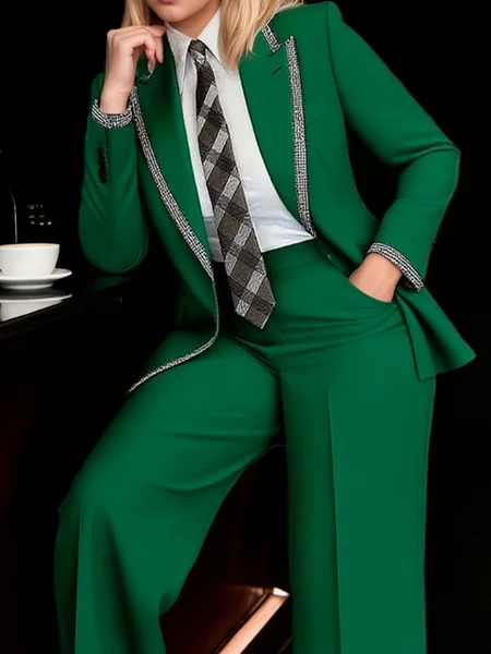 Urban Plain Lapel Collar Blazer