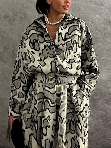 

Urban Random Print Shirt Collar Loosen Shirt, As picture, Blouses and Shirts