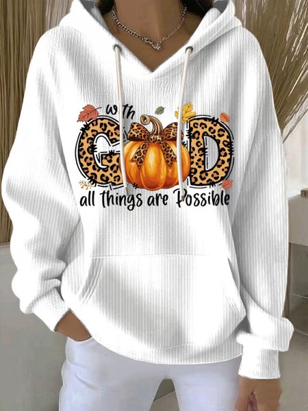 

Vintage Hooded Pumpkin Pattern Hoodie, White, Hoodies & Sweatshirts