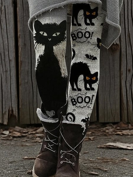 

Women Cat Vintage All Season Long Leggings, As picture, Leggings