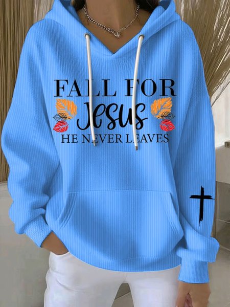 

Casual Hooded Jesus Copy Art Print Comfy Loose Hoodie, Blue, Hoodies & Sweatshirts