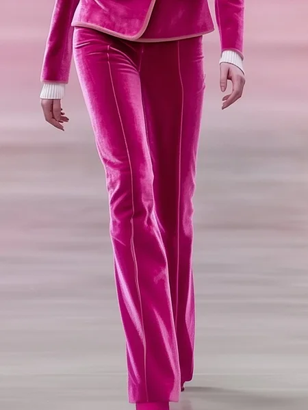 

Urban Plain Straight Pants, Pink, Pants