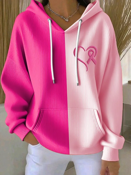 

Women Heart/Cordate Spring/Fall Printing Long Sleeve Casual Daily Hoodie, Pink, Sweatshirts & Hoodies