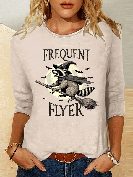 

Vintage Animal Crew Neck Long Sleeve T-shirt, Khaki, T-shirts