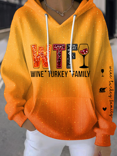 

Women Text Letters Spring/Fall Printing Long Sleeve Casual Daily Hoodie, Orange, Sweatshirts & Hoodies