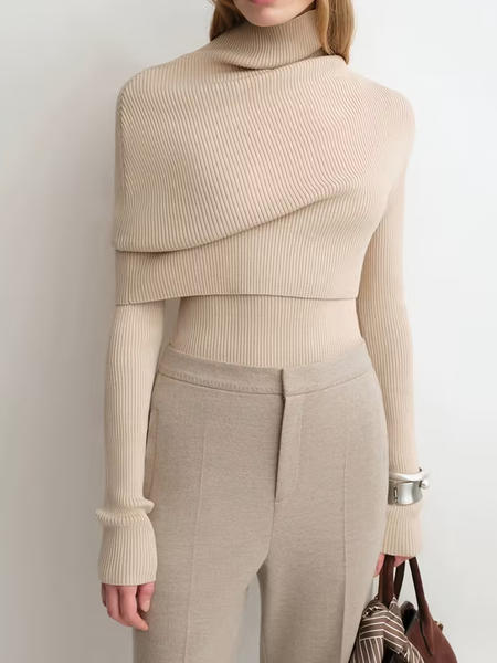 

Urban Plain Turtleneck Sweater, Apricot, Pullovers