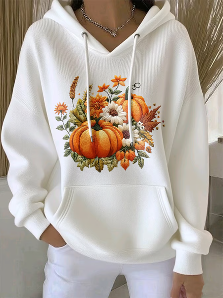 

Casual Hoodie Floral Hoodie Printing, White, Hoodies & Sweatshirts