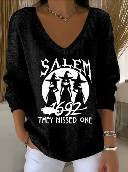 

Women Cotton Text Letters Long Sleeve Comfy Casual Sweater, Black, Sweaters