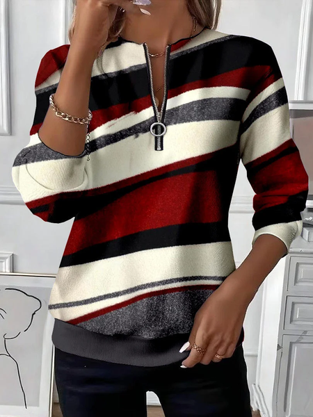 

Casual Crew Neck Abstract Sweatshirt Printing, Red, Hoodies & Sweatshirts