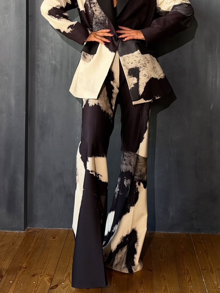 

Urban Abstract Straight Pants, As picture, Pants