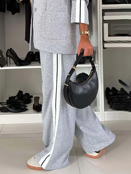

Urban Color Block Straight Pants, Gray, Pants