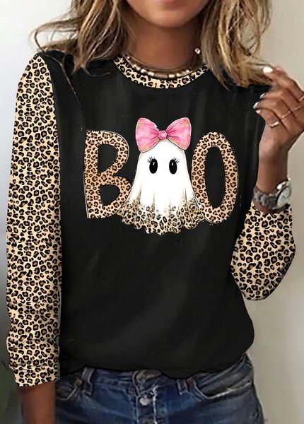 

Vintage Color Block Crew Neck Long Sleeve T-shirt, Black, T-shirts