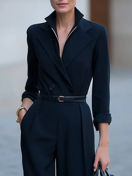 

Urban Plain Zipper Shawl Collar Shirt, Blue, Blouses and Shirts