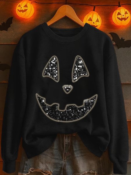 

Vintage Crew Neck Halloween Sweatshirt, Black, Hoodies & Sweatshirts